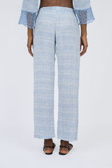 Handmade Linen Trousers Agata Blu - Marilu
