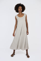 Handmade Linen Dress Agnese Beige - Marilu