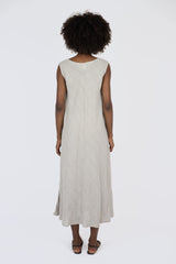 Handmade Linen Dress Agnese Beige - Marilu