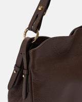 Handmade Genuine Leather Shoulder Bag Velvet Chocolate - Cuoieria Fiorentina