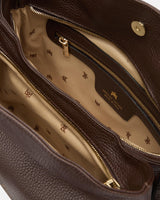 Handmade Genuine Leather Shoulder Bag Velvet Chocolate - Cuoieria Fiorentina