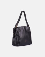 Handmade Genuine Leather Shoulder Bag Velvet Black - Cuoieria Fiorentina