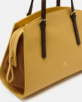 Handmade Genuine Leather Tote Bag Alice Yellow - Cuoieria Fiorentina