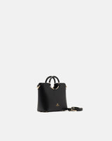 Genuine Leather Small Tote Oblo Black - Cuoieria Fiorentina