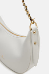 Genuine Leather Small Hobo Bag Eva White - Cuoieria Fiorentina