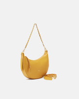 Genuine Leather Small Hobo Bag Eva Yellow - Cuoieria Fiorentina