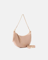 Genuine Leather Small Hobo Bag Eva Nude - Cuoieria Fiorentina