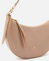 Genuine Leather Small Hobo Bag Eva Nude - Cuoieria Fiorentina