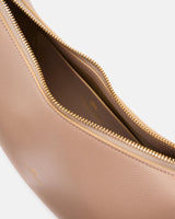 Genuine Leather Small Hobo Bag Eva Nude - Cuoieria Fiorentina