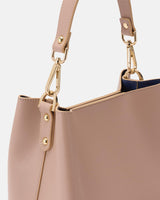 Handmade Genuine Leather Small Bucket Alice Nude - Cuoieria Fiorentina