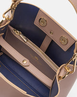 Handmade Genuine Leather Small Bucket Alice Nude - Cuoieria Fiorentina