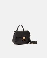 Genuine Leather Small Flap Bag Jess Black - Cuoieria Fiorentina
