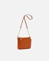 Genuine Leather Velvet Double Bag Orange - Cuoieria Fiorentina