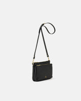 Genuine Leather Velvet Double Bag Black - Cuoieria Fiorentina