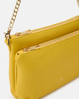 Genuine Leather Velvet Double Bag Yellow - Cuoieria Fiorentina