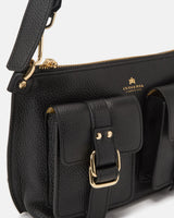 Genuine Leather Crossbody Bag Cargo Black- Cuoieria Fiorentina