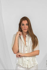Handmade Linen Shirt Sandrelli White - Marilu
