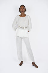 Handmade Linen Tunic Carlotta White - Marilu