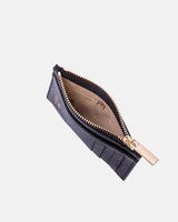Genuine Leather Card Holder Velvet Black - Cuoieria Fiorentina
