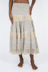 Handmade Linen Skirt Chloe Beige - Marilu