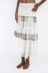 Handmade Linen Skirt Chloe White - Marilu