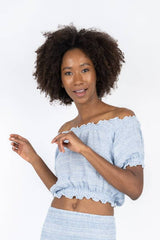 Handmade Linen Top Consuelo Blue - Marilu