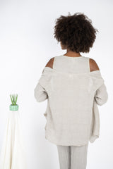 Handmade Linen Jacket Giulia Beige - Marilu