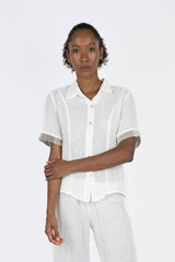 Handmade Linen Shirt Grazia White - Marilu