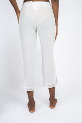 Handmade Linen Trousers Greta White - Marilu