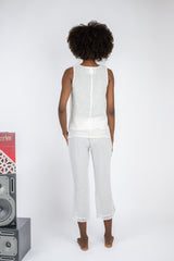 Handmade Linen Top Ida White - Marilu