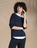 Made in Italy Boat Neck Light Sweater - Caterina D