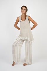 Handmade Linen Top Jive Beige - Marilu