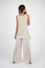 Handmade Linen Top Jive Beige - Marilu