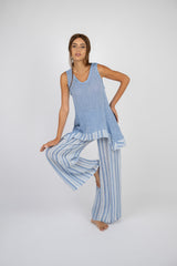 Handmade Linen Top Jive Blue - Marilu