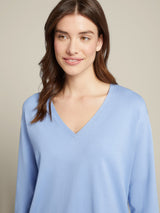 ECOVERO™ viscose sweater with V-neck - Elena Miro