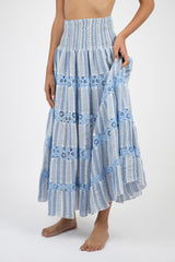 Handmade Linen Skirt Milonga Blu - Marilu