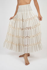 Handmade Linen Skirt Milonga Beige - Marilu