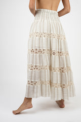 Handmade Linen Skirt Milonga Beige - Marilu
