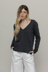 Cotton Sweater Aura Dark Grey - Rifo'