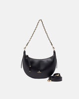 Genuine Leather Small Hobo Bag Eva Black- Cuoieria Fiorentina