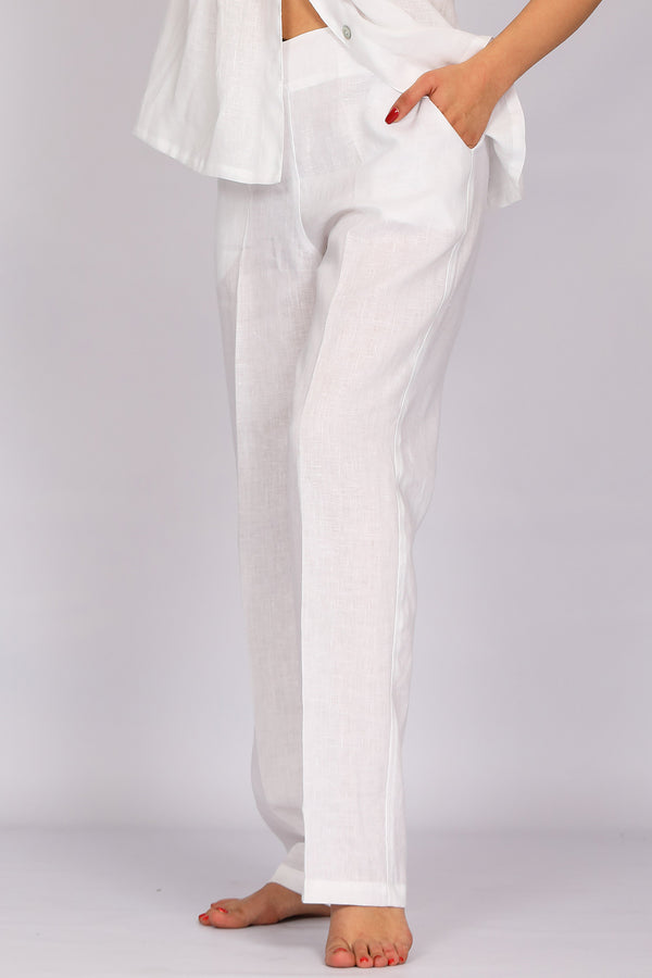 Pure Linen Trousers Ischia - PosiTiamo