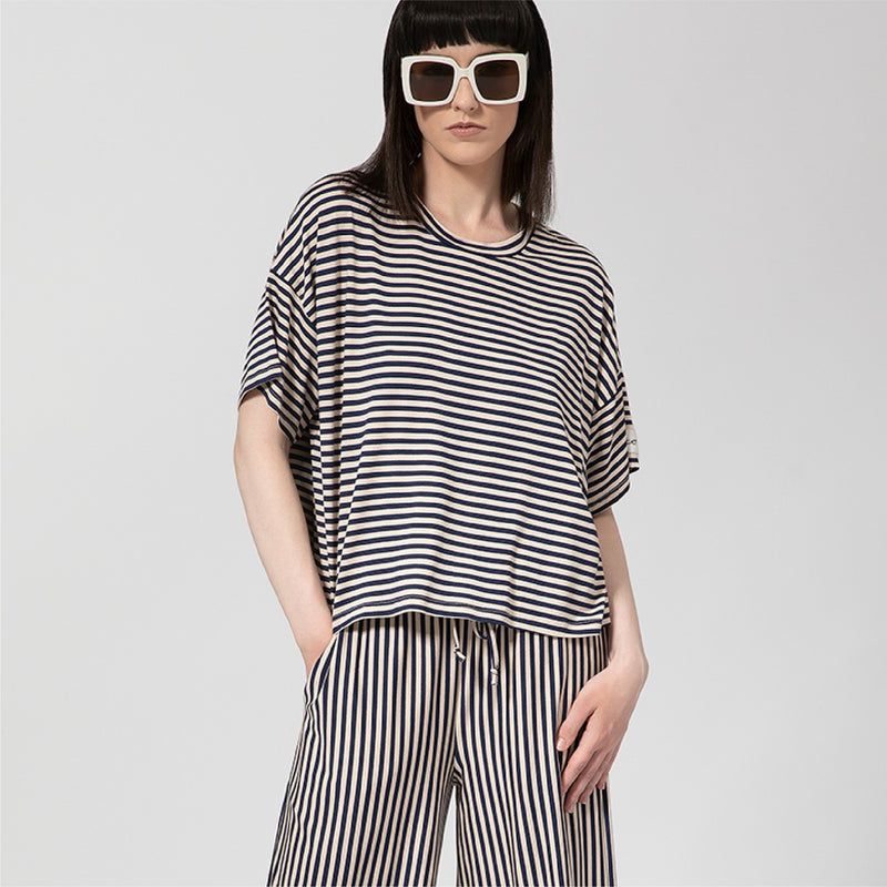 Made in Italy Viscose T-shirt Stripe - Caterina D