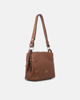 Handmade Genuine Leather Small Shoulder Bag Velvet Caramel - Cuoieria Fiorentina