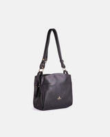 Handmade Genuine Leather Small Shoulder Bag Velvet Black - Cuoieria Fiorentina