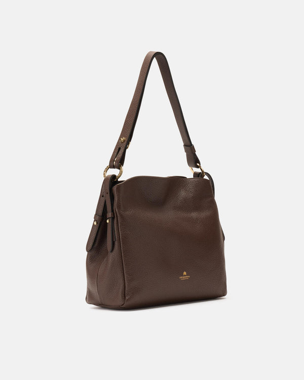 Handmade Genuine Leather Shoulder Bag Velvet Chocolate - Cuoieria Fiorentina