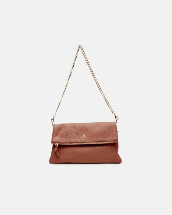 Genuine Leather Clutch Bag Velvet Caramel - Cuoieria Fiorentina