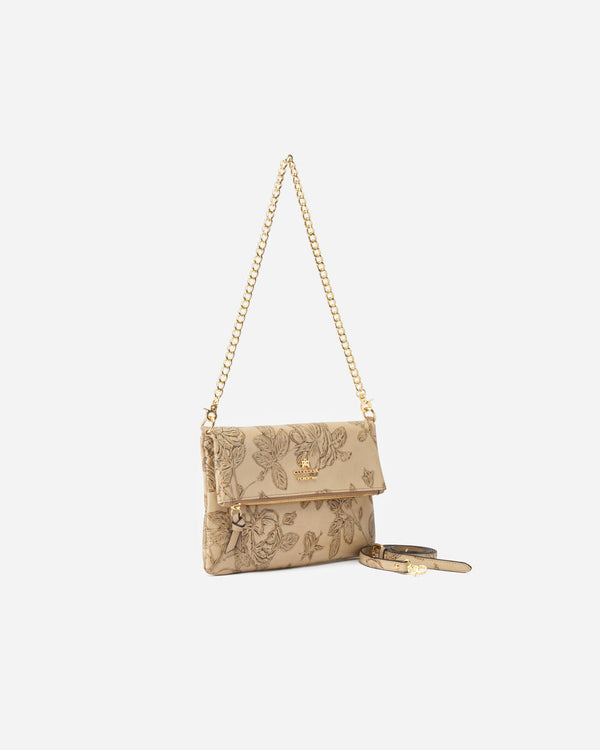 Genuine Leather Clutch Bag Mimi Taupe - Cuoieria Fiorentina
