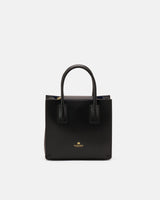 Genuine Leather Small Square Tote Bag Alice Black - Cuoieria Fiorentina