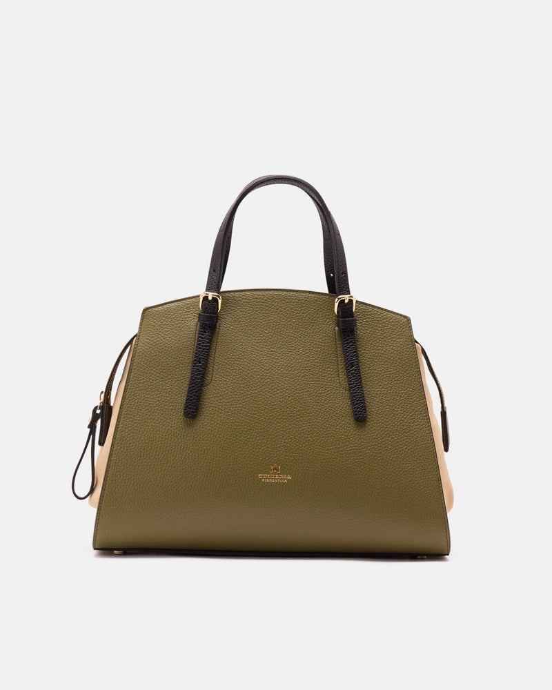 Handmade Genuine Leather Tote Bag Alice Green - Cuoieria Fiorentina
