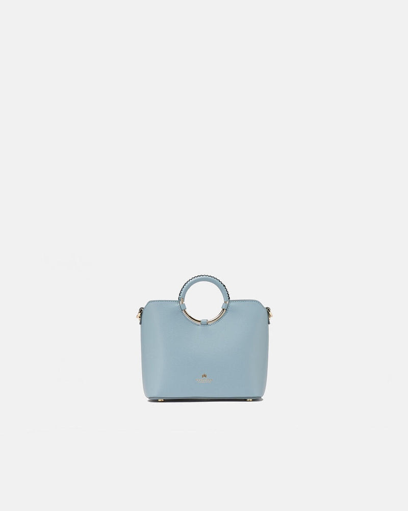 Genuine Leather Small Tote Oblo Sky Blue - Cuoieria Fiorentina